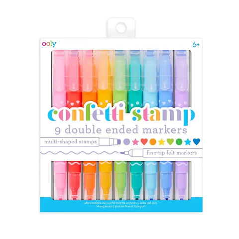 Confetti Stamp Double Ended Markers (Set Of 9)