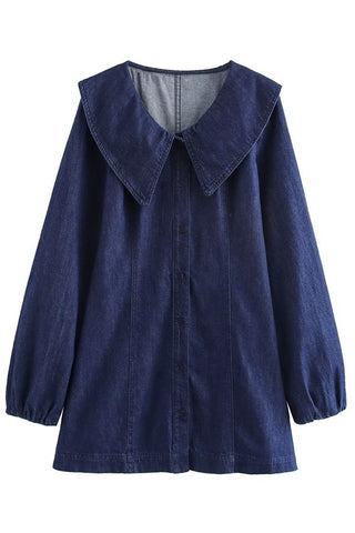 "Know Me So Well" Long Sleeve Collared Denim Dress