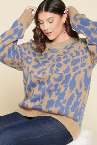 "Your Heart Knows" Plus Leopard Print Knit Sweater