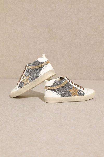 "Daisy" Gold Studded Star Sneaker