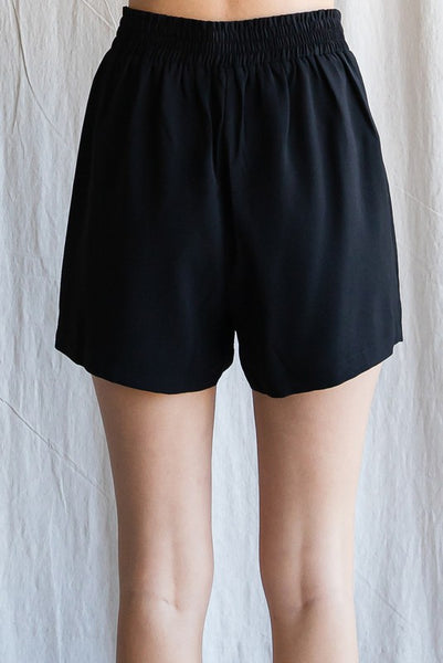 "My Time" Plus Solid Front Tuck Shorts