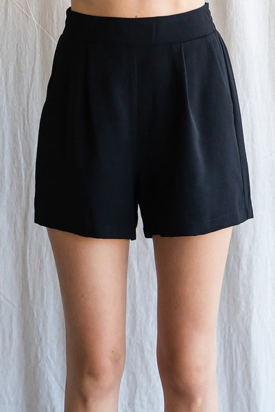 "My Time" Plus Solid Front Tuck Shorts