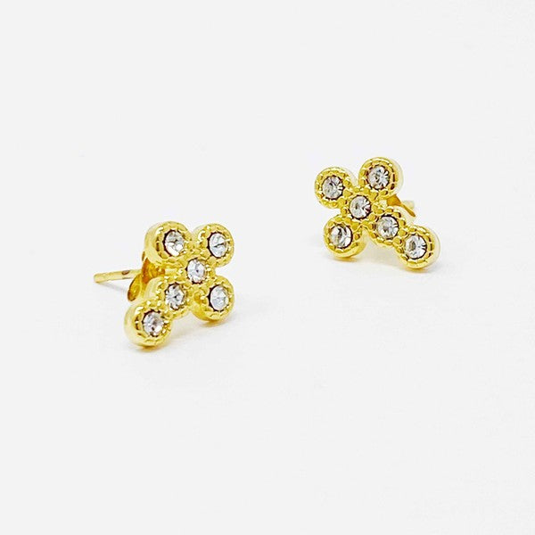 "In A Dream" Dainty Cross Stud Earrings