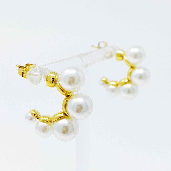 Ellison + Young Andante Pearl Hoop Earrings