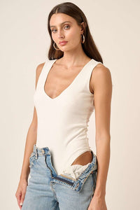 "Take Me There" Deep V-Neck Sleeveless Bodysuit