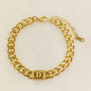 A Girl Like Me Cuban Chain Initial Bracelet