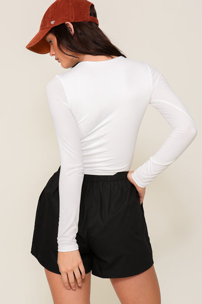 "Slow And Simple" Round Neck Long Sleeve Top