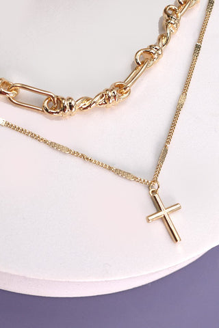 Wear It Well Cross Layered Necklace