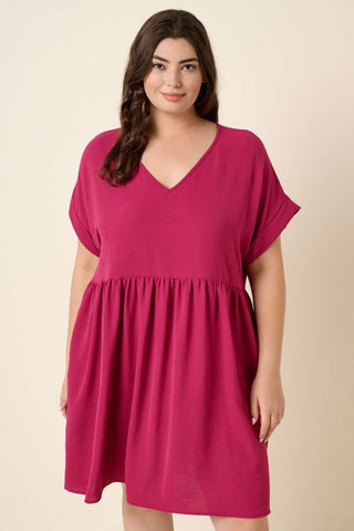 Plus Escaping Reality Short Sleeve Shift Dress