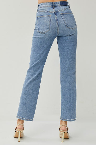 Risen "Hazel" High Rise Crossover Straight Jeans