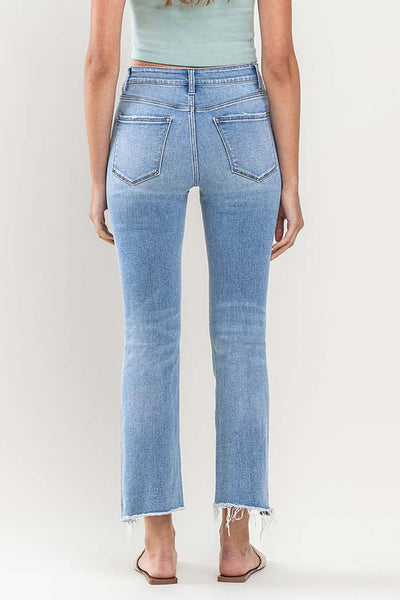 Vervet "Marley" High Rise Raw Step Hem Crop Flare Jeans