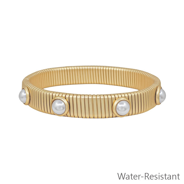 "Sara" Water Resistant Pearl Stretch Bracelet