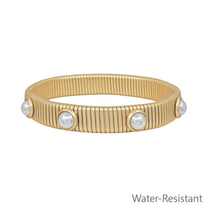 "Sara" Water Resistant Pearl Stretch Bracelet