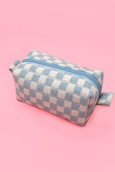 Checkered Makeup/Pencil Pouch Bag