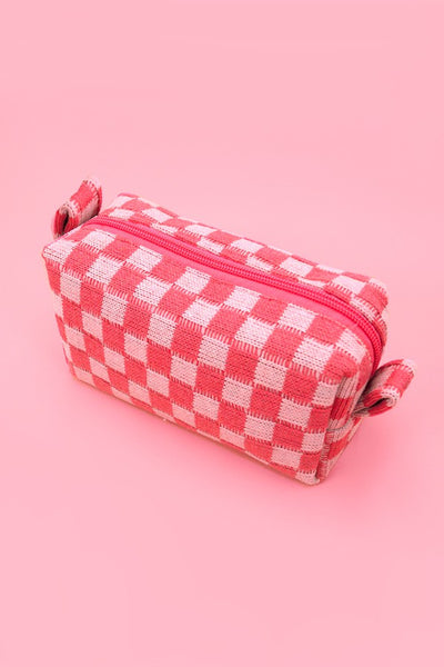 Checkered Makeup/Pencil Pouch Bag