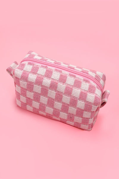 Checkered Makeup/Pencil Pouch Bag