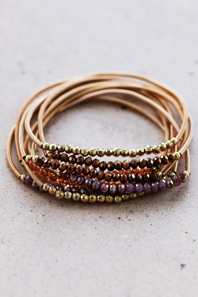 "I'm Just Me" Layered Guitar String Beaded Bracelet Set