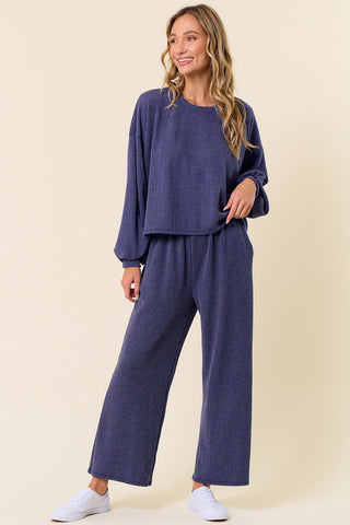 Such A Dream Ribbed Long Sleeve Top And Pant Set