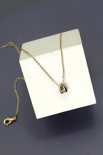 "Forever Loved" Mini Bubble Initial Necklace