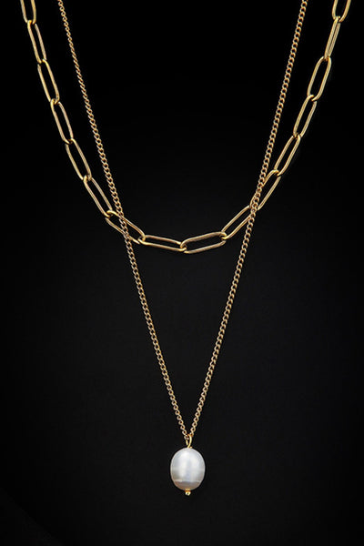 "Forgotten Romance" 18K Gold Stainless Steel Necklace