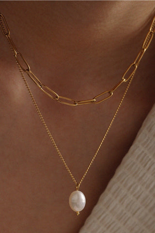 "Forgotten Romance" 18K Gold Stainless Steel Necklace