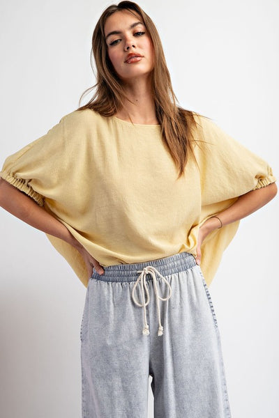 "In My Element" Elastic Sleeve Blouse