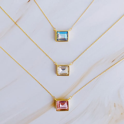 "Smitten For You" Sweet Square Pendant Necklace