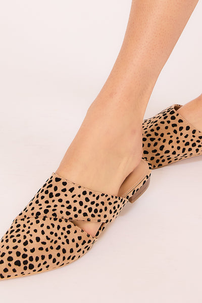 "Pennyy" Leopard Print Pointed-Toe Mule