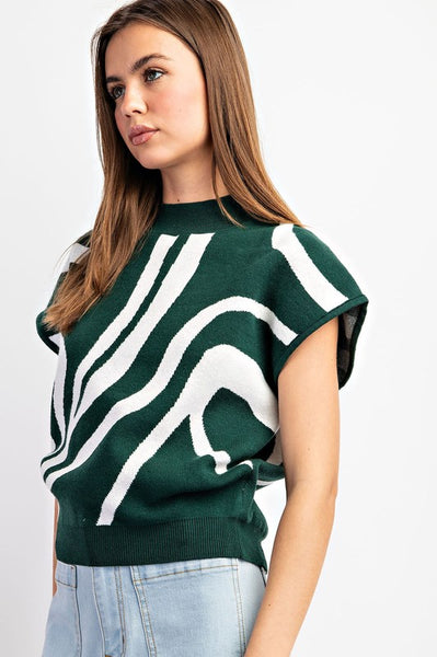 "It's A Secret" Swirl Mock Neck Top