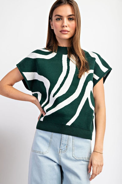 "It's A Secret" Swirl Mock Neck Top