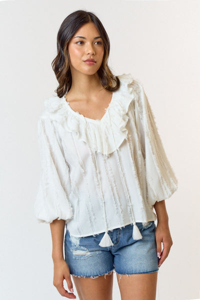 "Living In Luxury" Tassel Drawstring Strap Top