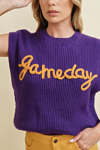 "Gameday" Embroidered Sweater Top