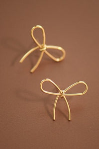 "Stories Of Mine" Gold Bow Stud Earrings