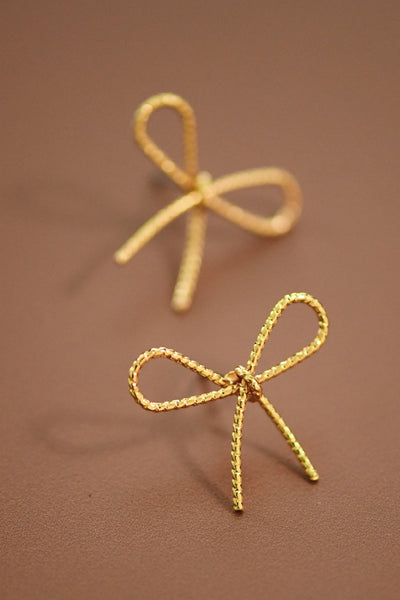 "Everyday Dreams" Gold Bow Knot Rope Earrings