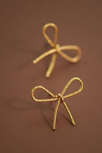 "Everyday Dreams" Gold Bow Knot Rope Earrings