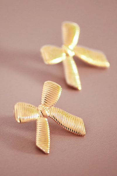 "Beyond Me" 18K Gold Stainless Steel Bow Tie Studs