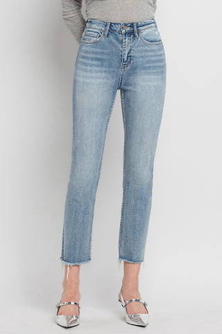 Vervet "Sammi" Super High Rise Crop Slim Straight Jean