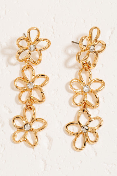 "Taking A Risk" Flower Chain Dangle Earrings