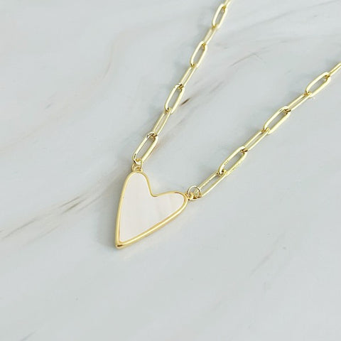 "Warmest Wishes" Heart Link Chain Necklace