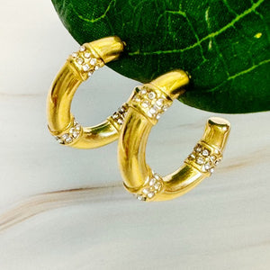 "You're So Lovely" Bamboo Sparkle Hoop Earrings