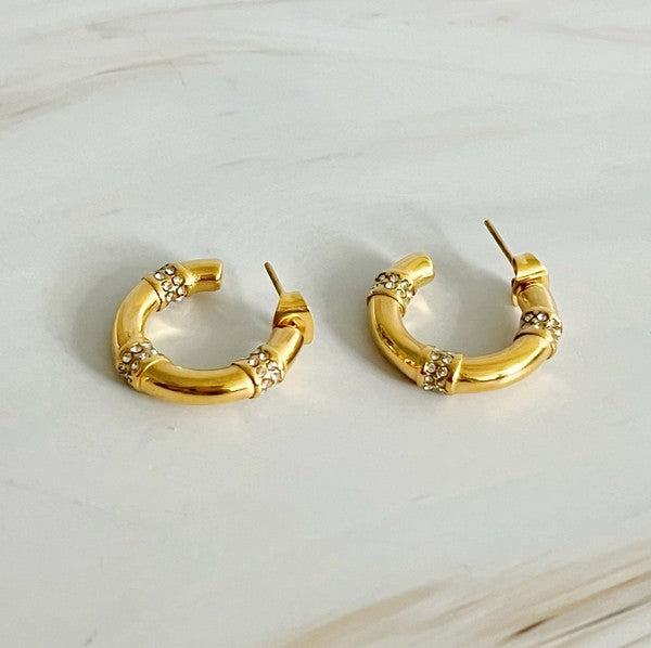 "You're So Lovely" Bamboo Sparkle Hoop Earrings