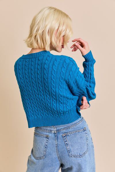 "In The Middle" Cable Knit Sweater Top