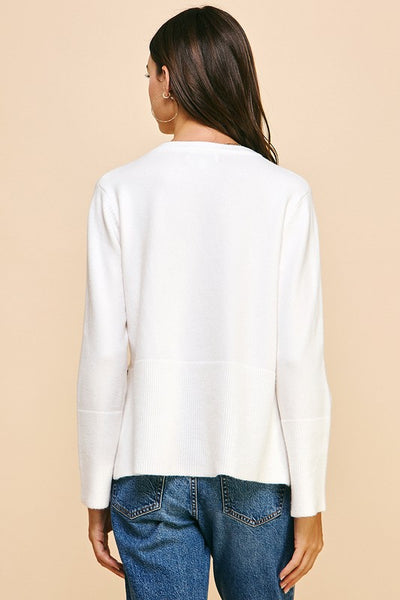 "Best Bet" Side Slit Long Sleeve Sweater Top