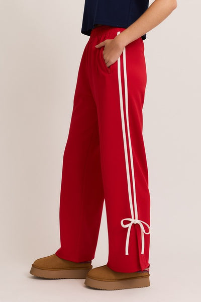 "Too Many Questions" Bow Track Pants