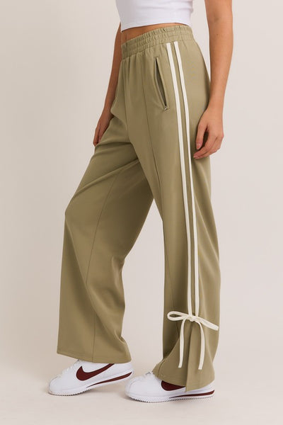 "Too Many Questions" Bow Track Pants