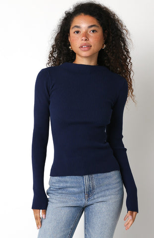 "On my Own" Long Sleeve Ribbed Sweater