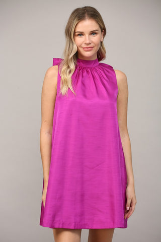 "By Your Side" Tie Back Satin Dress