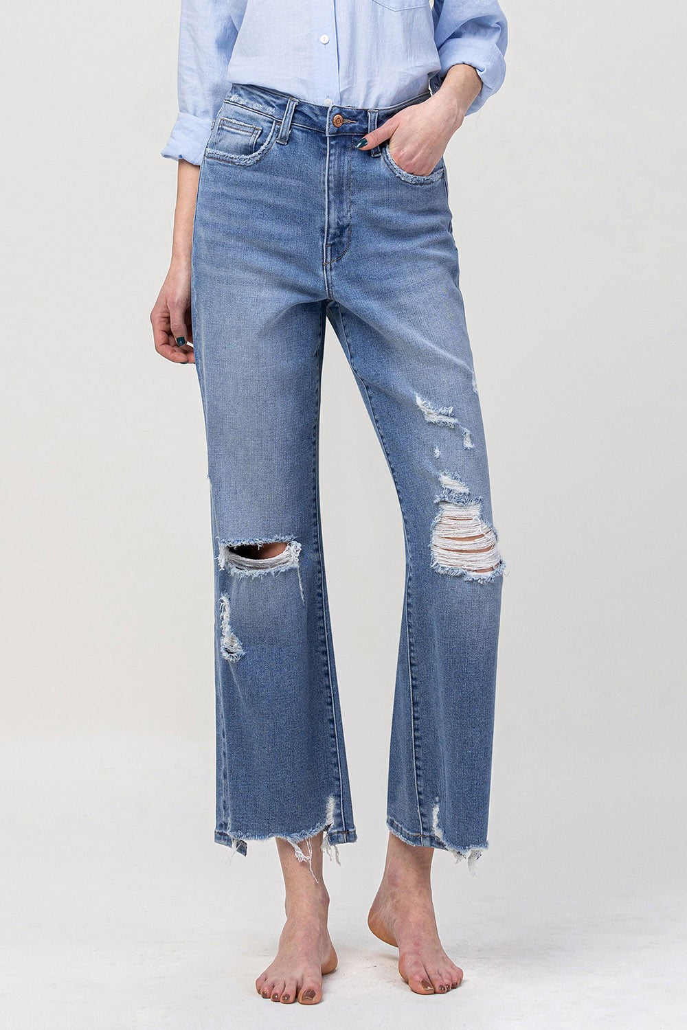 Flying Monkey "Siara" Super High Rise Vintage Ankle Flare Jeans