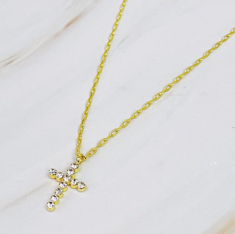 "Always Be Kind" Crystal Cross Necklace