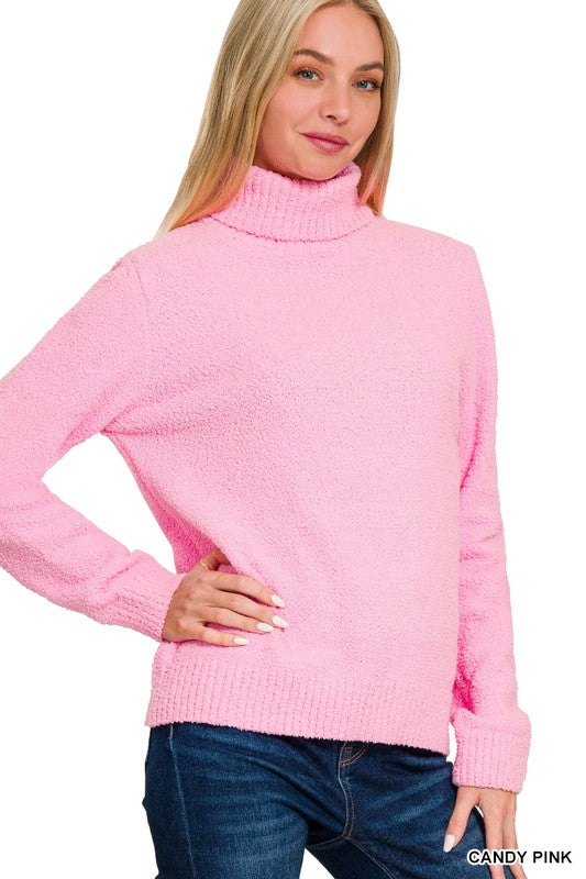 "Make Your Choice" Turtle-Neck Long Sleeve Sweater